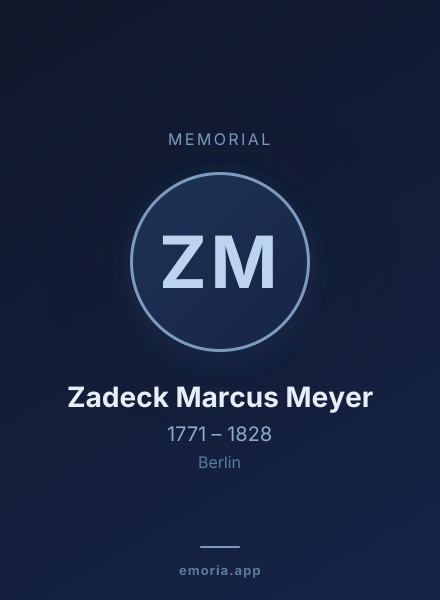 Memorial portrait of Zadeck Marcus Meyer
