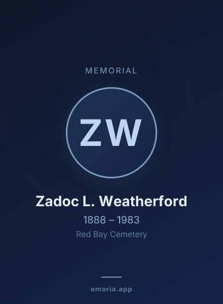 Memorial portrait of Zadoc L. Weatherford