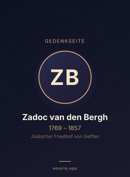 Gedenkportrait von Zadoc van den Bergh