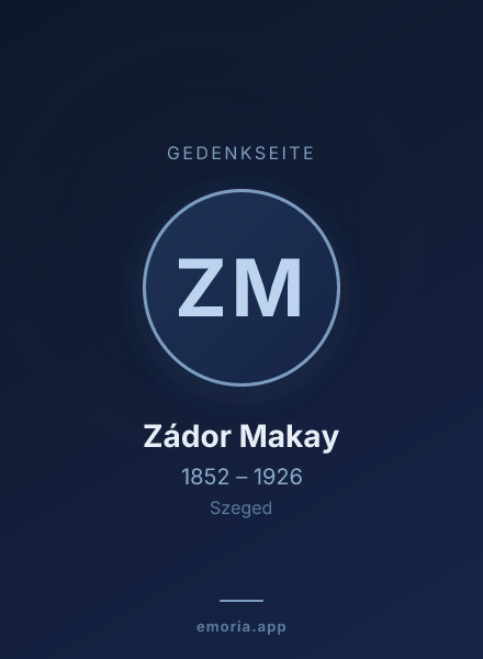 Gedenkportrait von Zádor Makay