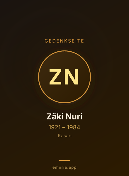 Gedenkportrait von Zäki Nuri