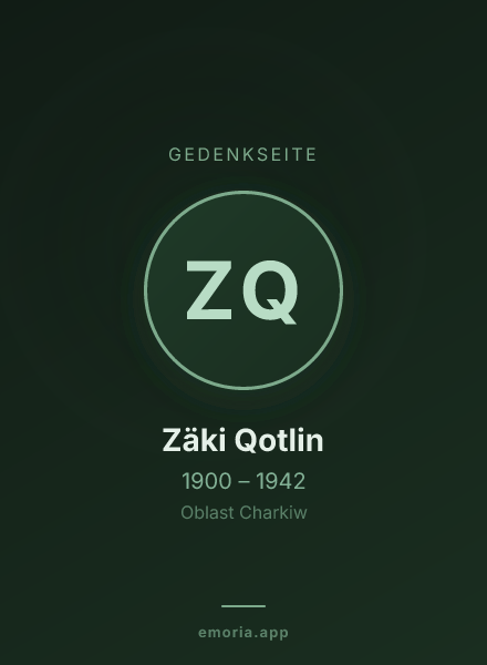 Gedenkportrait von Zäki Qotlin
