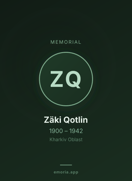 Memorial portrait of Zäki Qotlin