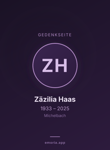 Gedenkportrait von Zäzilia Haas
