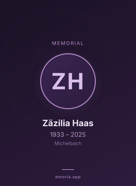Memorial portrait of Zäzilia Haas