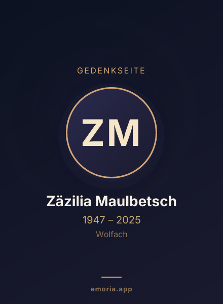 Gedenkportrait von Zäzilia Maulbetsch