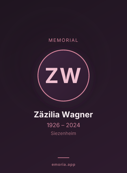 Memorial portrait of Zäzilia Wagner