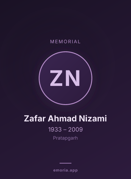 Memorial portrait of Zafar Ahmad Nizami