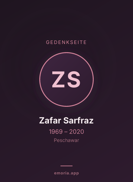Gedenkportrait von Zafar Sarfraz