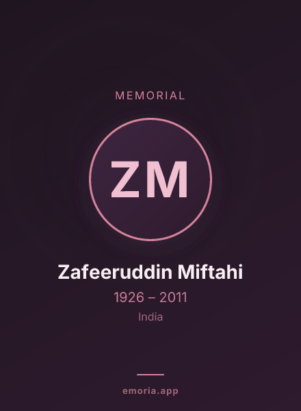 Memorial portrait of Zafeeruddin Miftahi