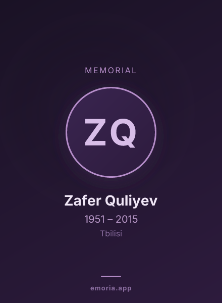 Memorial portrait of Zafer Quliyev