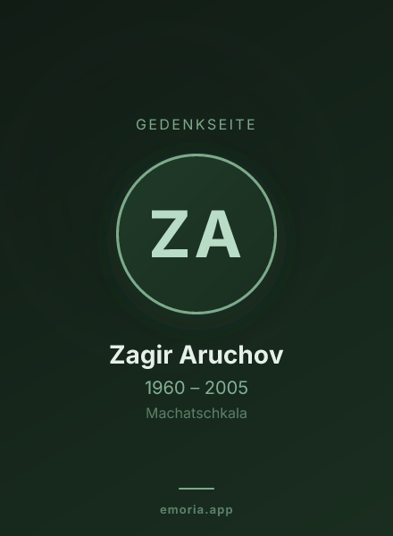 Gedenkportrait von Zagir Aruchov