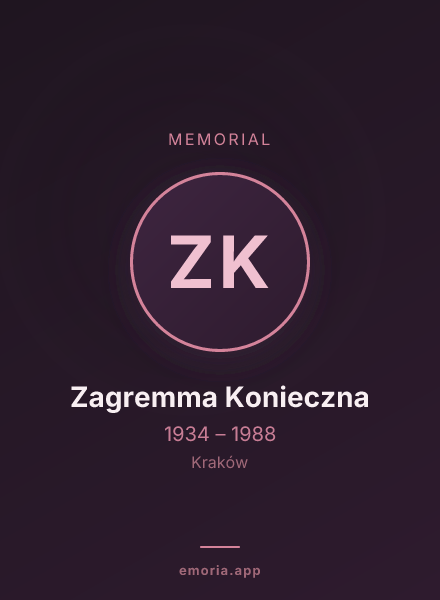 Memorial portrait of Zagremma Konieczna