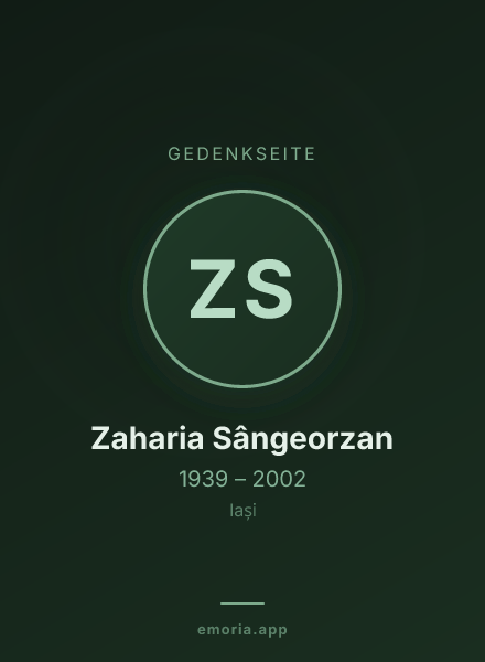 Gedenkportrait von Zaharia Sângeorzan