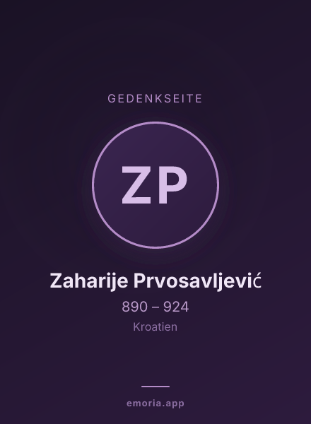 Gedenkportrait von Zaharije Prvosavljević