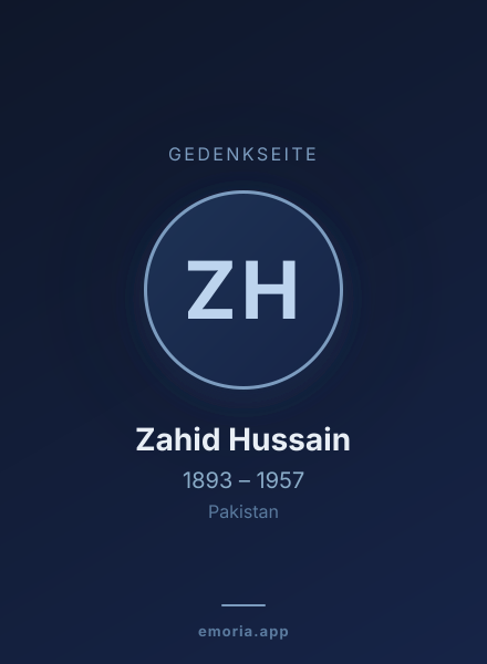Gedenkportrait von Zahid Hussain
