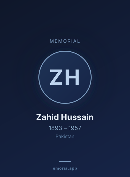 Memorial portrait of Zahid Hussain