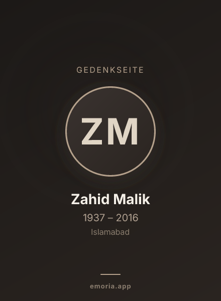 Gedenkportrait von Zahid Malik