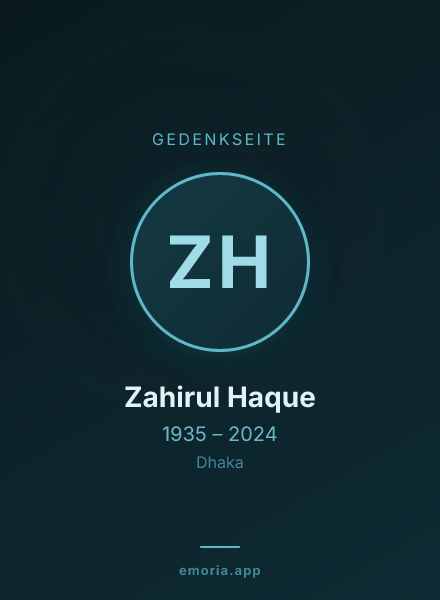 Gedenkportrait von Zahirul Haque