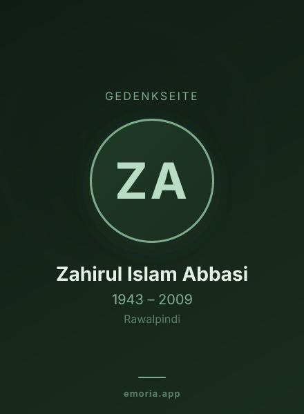 Gedenkportrait von Zahirul Islam Abbasi