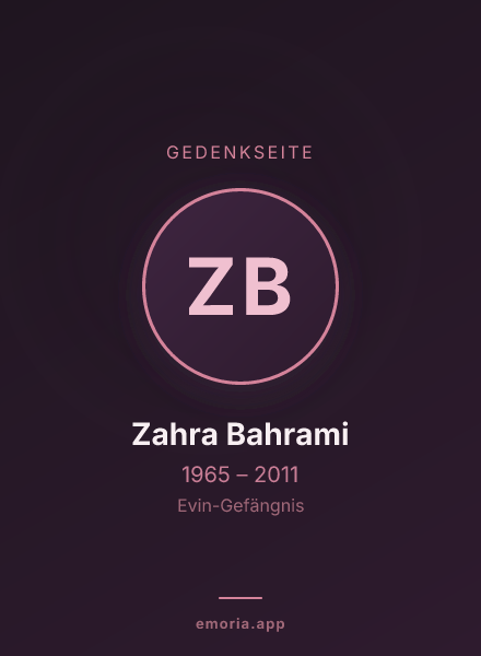 Gedenkportrait von Zahra Bahrami