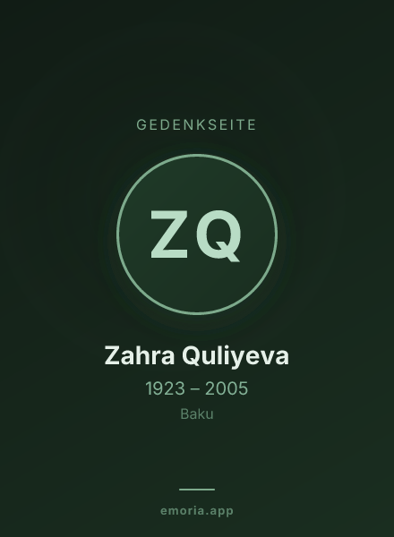 Gedenkportrait von Zahra Quliyeva