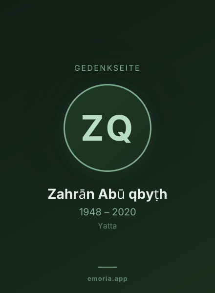 Gedenkportrait von Zahrān Abū qbyṭh