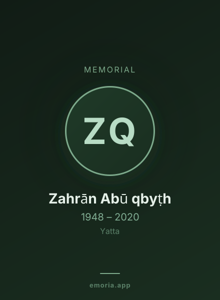 Memorial portrait of Zahrān Abū qbyṭh