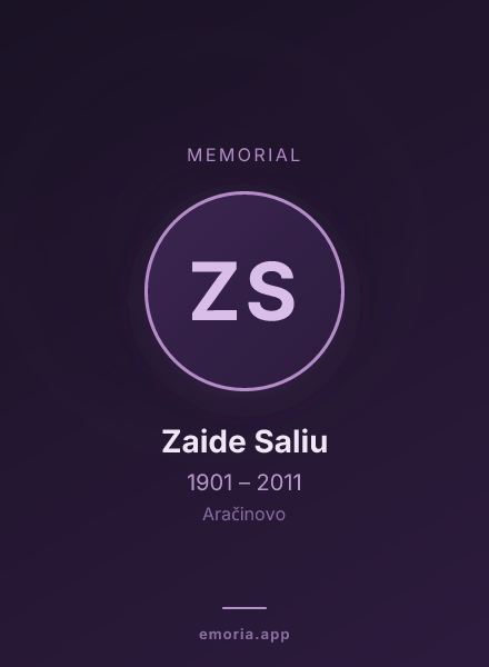 Memorial portrait of Zaide Saliu