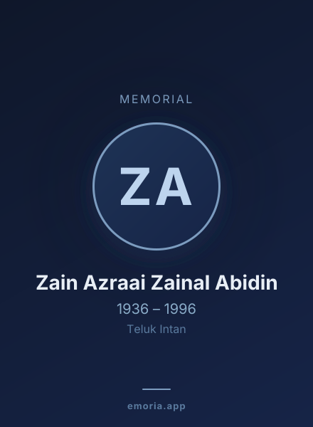Memorial portrait of Zain Azraai Zainal Abidin
