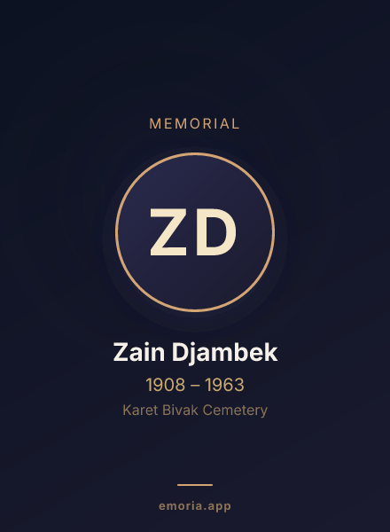 Memorial portrait of Zain Djambek