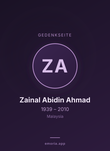 Gedenkportrait von Zainal Abidin Ahmad