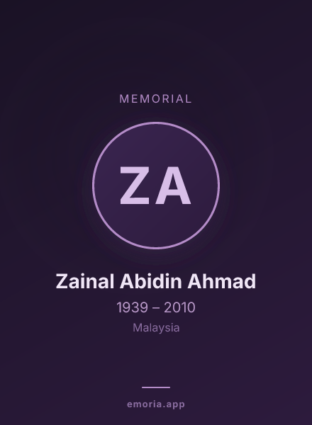 Memorial portrait of Zainal Abidin Ahmad