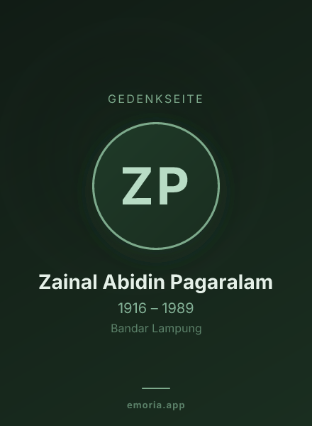 Gedenkportrait von Zainal Abidin Pagaralam