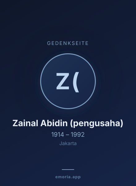 Gedenkportrait von Zainal Abidin (pengusaha)
