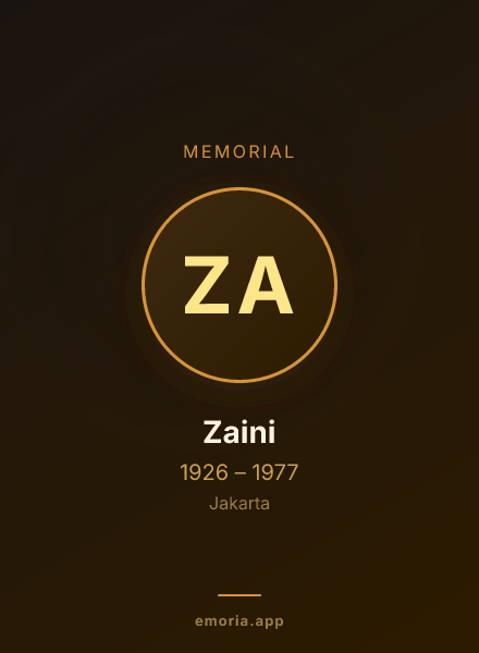 Memorial portrait of Zaini