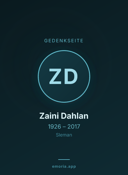 Gedenkportrait von Zaini Dahlan