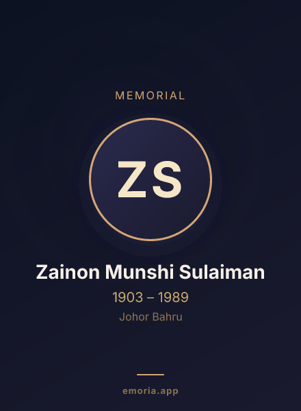 Memorial portrait of Zainon Munshi Sulaiman