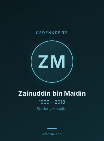 Gedenkportrait von Zainuddin bin Maidin