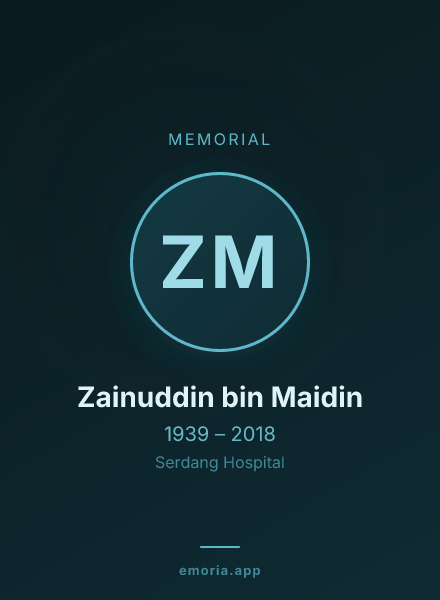 Memorial portrait of Zainuddin bin Maidin