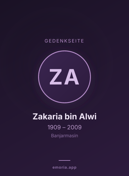 Gedenkportrait von Zakaria bin Alwi