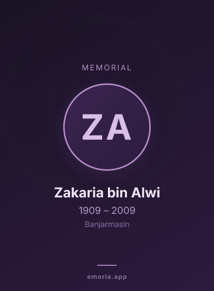 Memorial portrait of Zakaria bin Alwi
