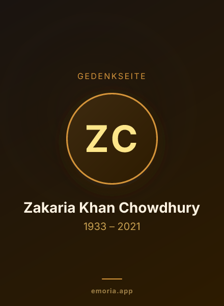Gedenkportrait von Zakaria Khan Chowdhury