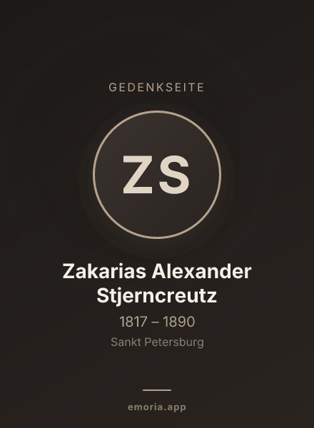 Gedenkportrait von Zakarias Alexander Stjerncreutz