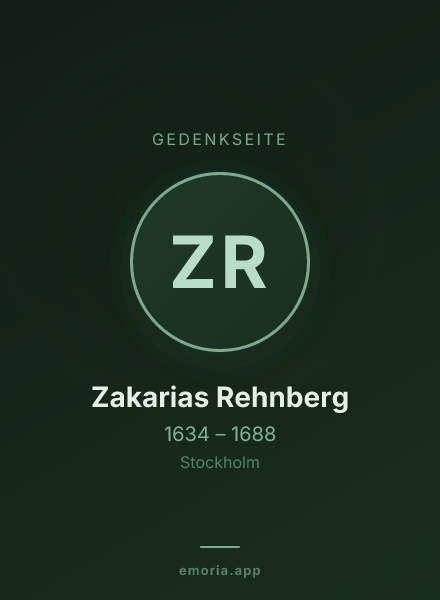 Gedenkportrait von Zakarias Rehnberg