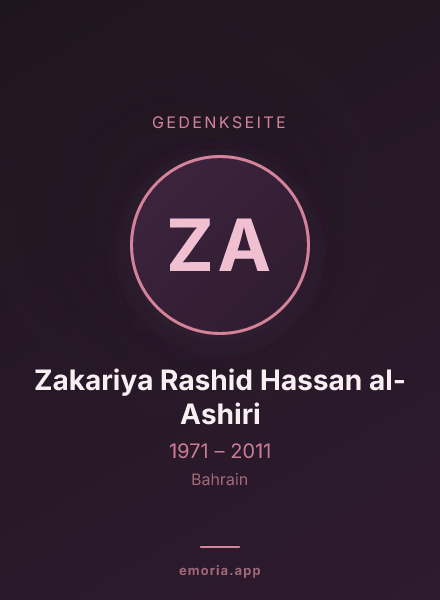 Gedenkportrait von Zakariya Rashid Hassan al-Ashiri