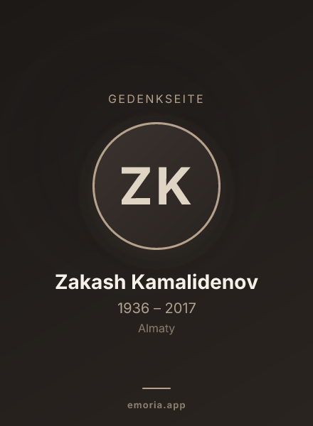 Gedenkportrait von Zakash Kamalidenov
