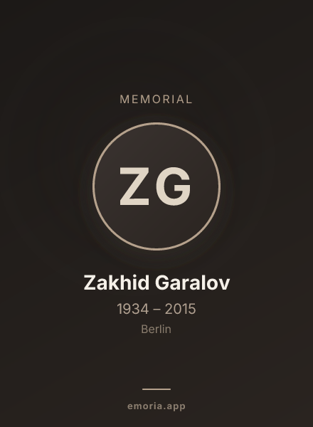 Memorial portrait of Zakhid Garalov