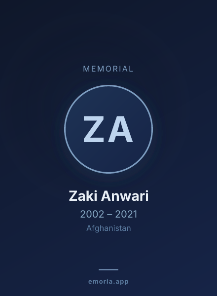 Memorial portrait of Zaki Anwari