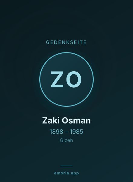 Gedenkportrait von Zaki Osman